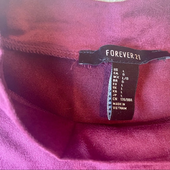 Forever 21 burgundy suede/velvet mini dress - Picture 9 of 14